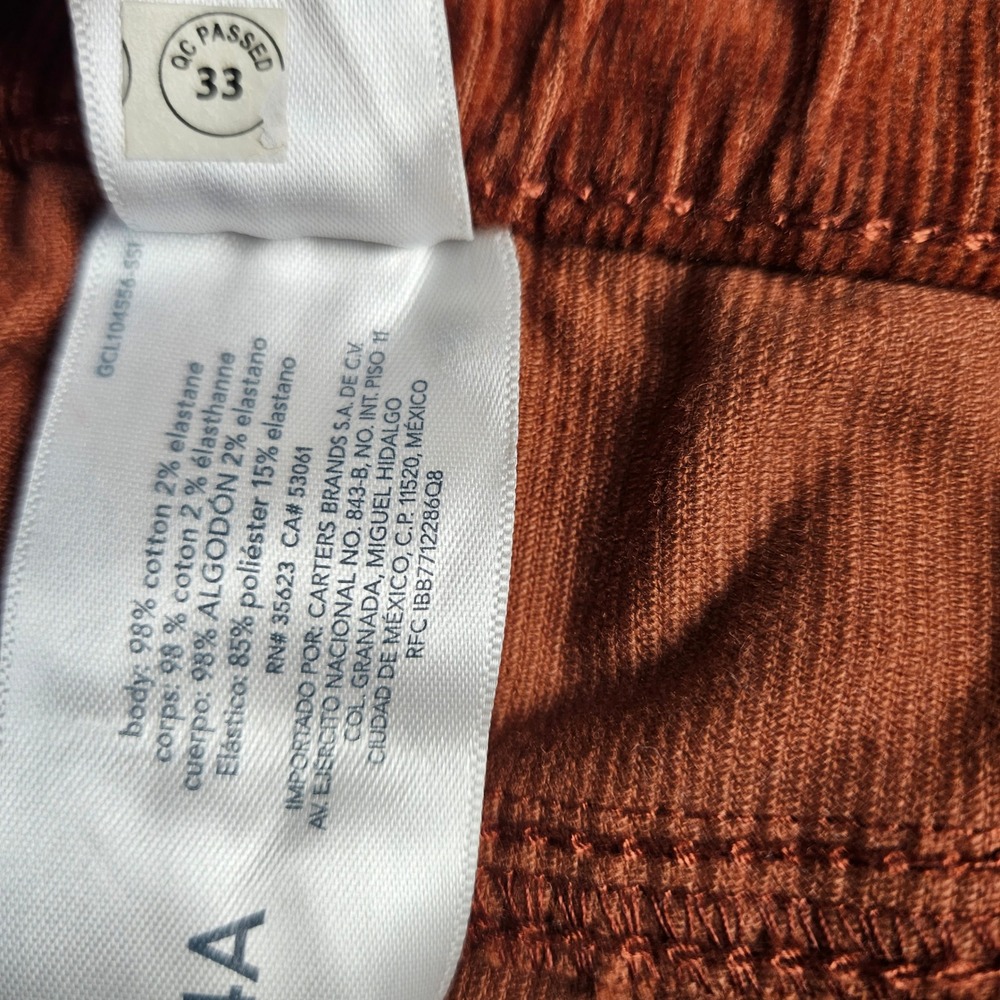 Carters Kid Girls Rust Orange Corduroy Flare Leg Pants Size 14 14A Stretch - Picture 6 of 7